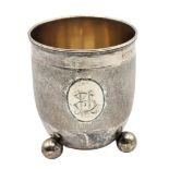 Late 18th c. Parcel-Gilt Silver Beaker