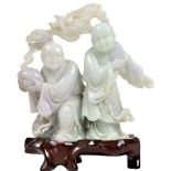 Chinese Celadon Jade Carvings of Figures