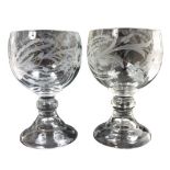 Pair of Frosted Glass Goblets