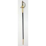 Officer's Sword w/ Brass Hilt and Scabbard