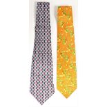 (1) Yves St. Laurent & (1) Dunhill Silk Ties