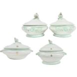 (4) Covered Porcelain Tureens