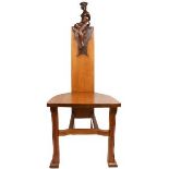 Figural Carved Wooden Thin Back Chair