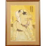 Japanese Woodblock Print, Sumo Fighters