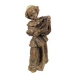 Large Antique Wood Carving Child