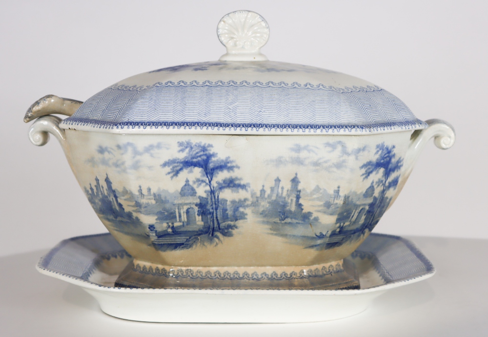 Rock Stone Blue & White Tureen with Ladle - Image 2 of 14