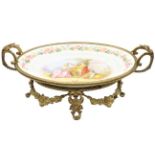 French Plate in Gilt Metal Stand