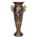 Double-Handled Ceramic Vase w. Gold Decoration