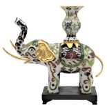 Cloisonne Elephant Candlestick