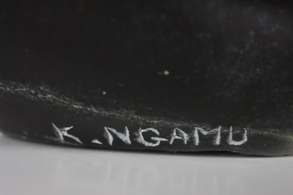 African Stone Statue Signed "K. Ngamu" - Image 9 of 14