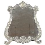 19th C Austra-Hungarian Silver Crest Mirror