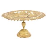 Continental Gilt Bronze Tazza Reticulated