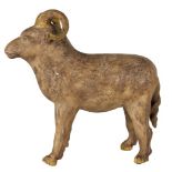 Polychromed Ram Figure