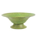 Footed Metal Green Bowl