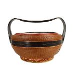 Chinese Woven Wicker Lidded Basket