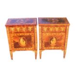 Pair of Antique Marquetry Nightstands