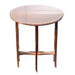 English Banded Mahogany Tuck-away Table