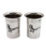 Pair of Gucci Continental Silver Pheasant Cups