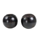 Pair Wood Bocce Balls or Lawn Bowls 1949