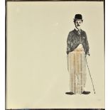Charlie Chaplin, Indistinctly signed, Mixed Media