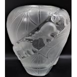 20th C. Lalique "Borneo" Elephant Motif Vase