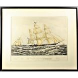 Currier and Ives Clipper Ship Sweepstakes Litho