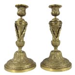 Pair of Neoclassical Style Brass Candlesticks