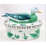 Hand Painted Covered Duck Tureen