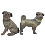 Pair of Stylized Pug Sculptures