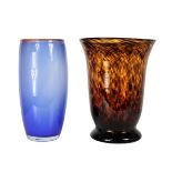 (2) Large Art Glass Vases