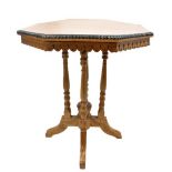 English Banded Octagonal Mahogany Tuck-away Table