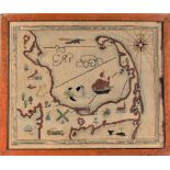 "Cap Codd" Pictoral Map Embroiderey