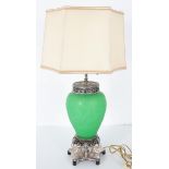 Steuben Green Jade Table Lamp