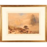 Western Landscape Mountains & Tree, Watercolor