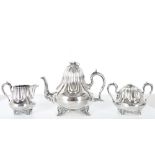 Norwegian J Tostrup 830 Sterling Tea Set, 62 OZT