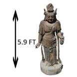 Life Size Chinese Carved Wood Quanyin