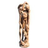 Large Carved Wood Figural Sculpture