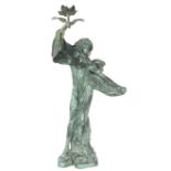 Large Art Nouveau Angel Candlestick