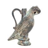 Antique Japanese Bronze Parrot Vessel