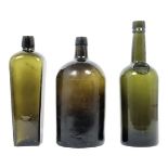 (3) Antique European Glass Bottles, 1800's