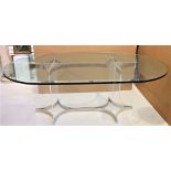 Mid Century Modern Lucite / Chrome Dining Table