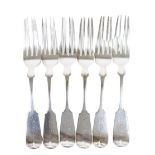 (6) Coin Silver Forks