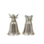 "Upside Down" Figural Metal Shot Glasses