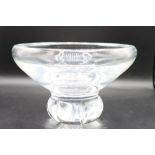 Large Steuben Crystal Footed Bowl, Signed