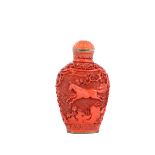 Cinnabar Snuff Bottle, Late 19th Century