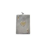 14k Gold & Sterling Ace of Hearts Pendant