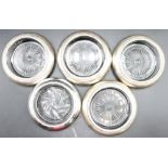 (5) Silver & Glass Coasters