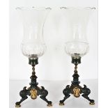 Important French Pair of Bronze Baccarat Girandole