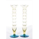 Pair of Art Glass Bud Vases