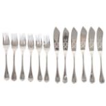 Fr Christofle Silver (6) Fish Forks & (6) Knives